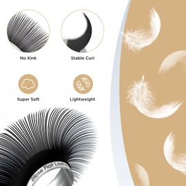 LASHVIEW Eyelash Extension,Ellipse Flat Eyelash Extensions,Individual Lashes,0.15mm D+ Curl 8-15mm,Lash Extension,Semi-Permanent,Extremely Light & Soft,Professional Salon Use.