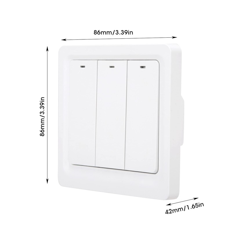 Wall Panel Smart Light Switch, 3 Gang ABS 600W Fire