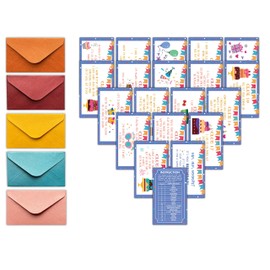 Happy Birthday Treasure Hunt Clues Game Cards, Birthday Party Scavenger Hunt Card Game(20 Cards with Colourful Envelopes), Indoor Outdoor Party Game Supply for Kids Adults Family Teacher Student(A06)