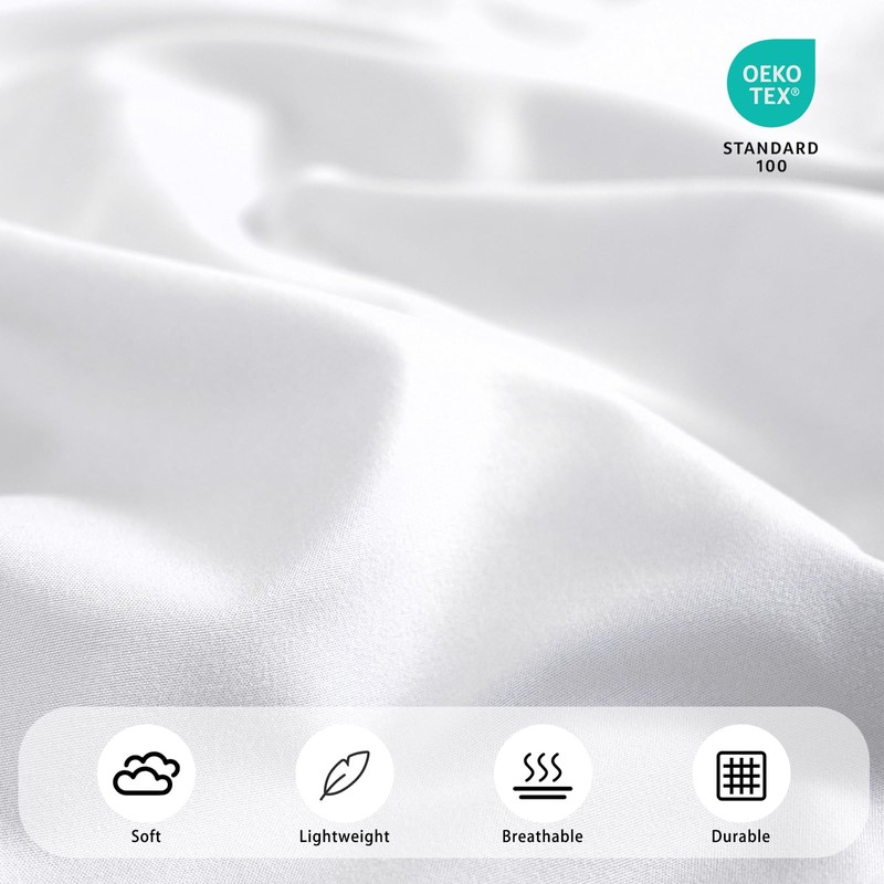 MIKI WELL King Size Fitted Sheet Deep - White Bottom
