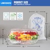 LIMOEASY Chilled Serving Tray, 15" Clear Plastic Party Platter with