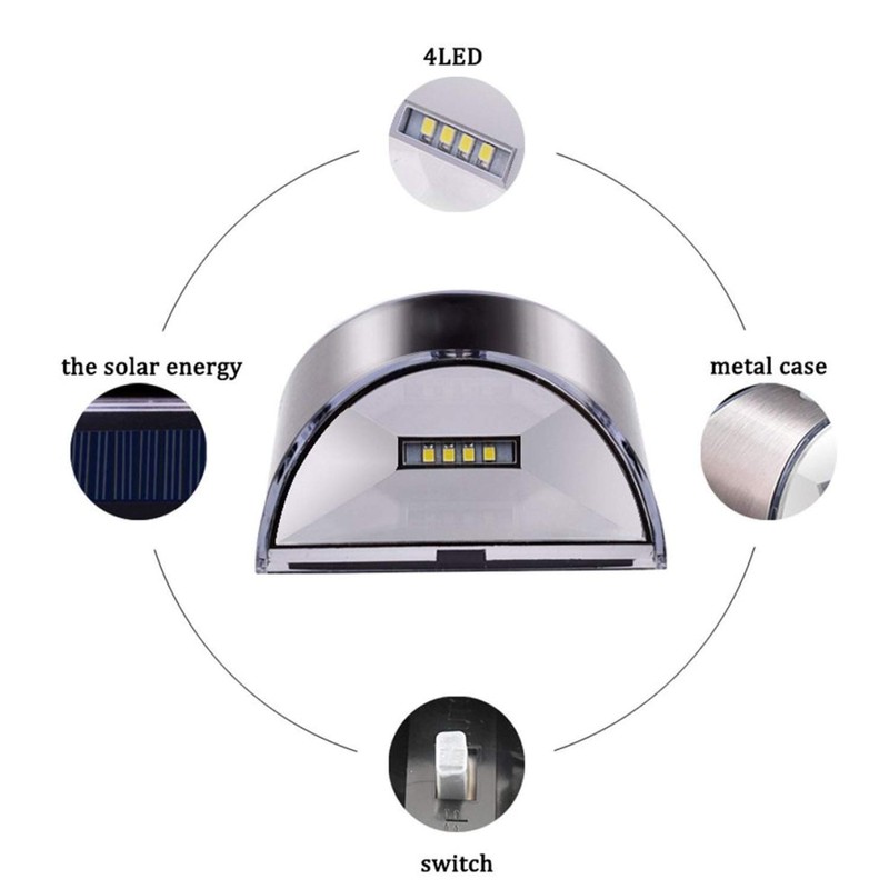 Solalite® 2 Pack Stainless Steel Security Solar Wall Lights -