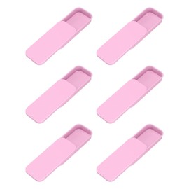uxcell 6Pcs Slide Top Tin Containers, Mini Metal Empty Tins Box with Sliding Lids, 3.1"x1.3"x0.4" Rectangular Storage Organizers for Lip Balm, Solid Perfume, Small Items, Pink