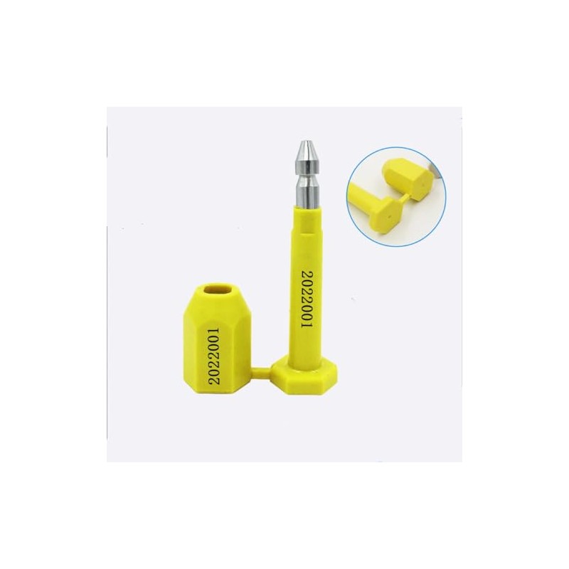 Duebass Bolt Seal for Cargo Containers and Truck Trailers, Yellow