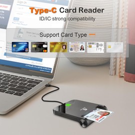 ZOWEETEK CAC Reader USB C, CAC Card Reader Military, DOD Military USB Common Access CAC, Compatible with Windows 10/11, Mac OS 10.15 and Linux (Type C)