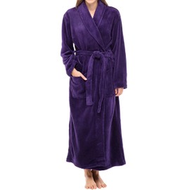 Alexander Del Rossa Womens Robes Long Plush, Robes for Women Bathrobe, Plus Size Robe Purple XS (A0117PURXS)