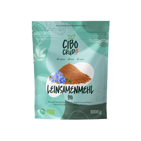CIBO CRUDO crudo biologico vegan Bio Leinsamenmehl - 1Kg. Gold