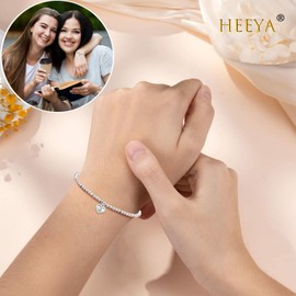 Best Friend Bracelets for Womens, Sterling Silver Friendship Bracelets, Silver Adjustable Heart Bracelet Best Friend Bracelet, Best Friend Birthday Gifts for Women Best Friend Jewellery Gifts