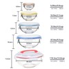 GENICOOK Nesting Glass Salad/Mixing Bowl Set With Lock Down Lids