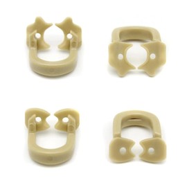 Grapas Atraumaticas Dentales de Plástico, Abrazaderas para Dentista 2 Pre Molar + 2 Molar, Matrices de Aislamiento Autoclavables (4 Pzs)