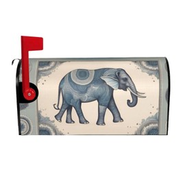 YYHWHJDE letterbox Cover Waterproof Oxford Cloth Accommodates Standard Size or Large Size mailboxes Stylish Boho Map Elephant Pattern 25.5x21 in