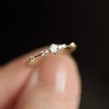 4mm 14K Gold Plated CZ Wedding Bands for Women Dainty
