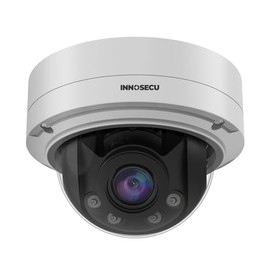 INNOSECU PoE Camera 5MP with 4X Zoom, Vandal-Proof IK10 Dome Camera, 2.8~12mm Motorized Lens, Night Vistiion 120ft, Waterproof IP67, Built-in Mic, Human Vehicle Detection, No PT Supported, IND5GR57Z