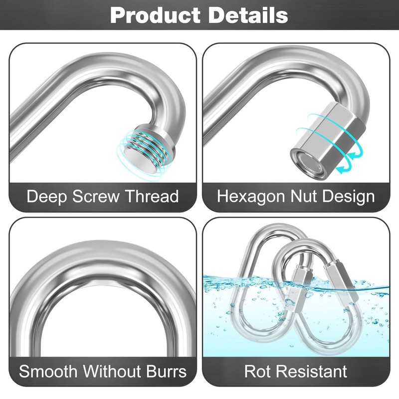 phepetroll M3.5-30 Pack Quick Links Chain Connectors, 1/8″ Galvanized Chain