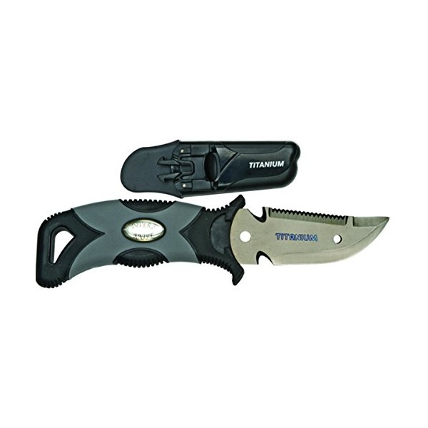 Innovative Titanium 3 in. Scuba Diving BCD Knife (Black/Gray)