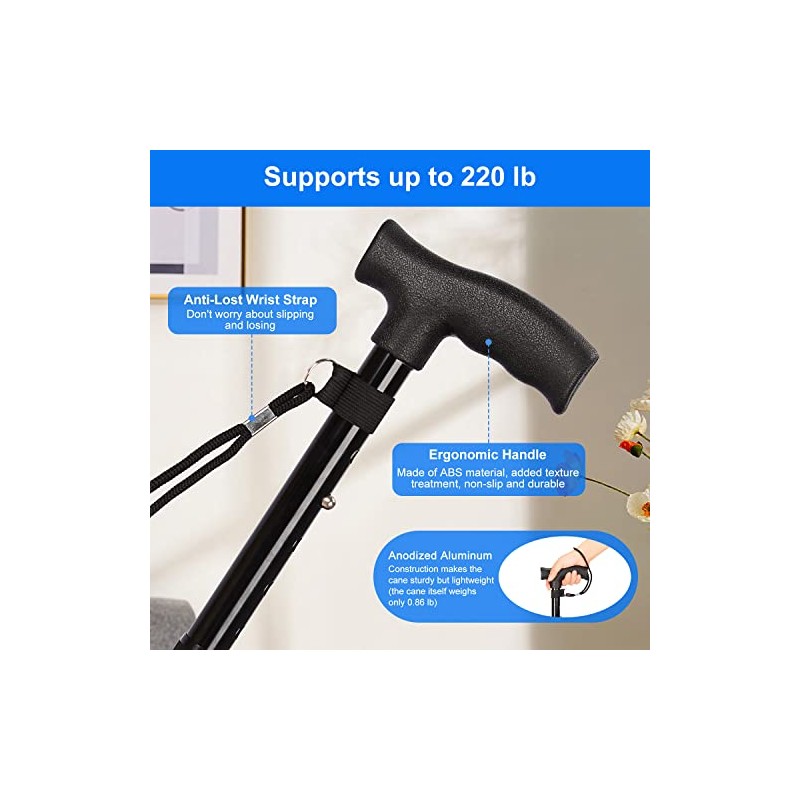 supregear Walking Cane for Men and Women - Foldable, Adjustable,