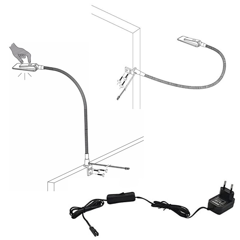 Calb LED Bed Light Reading Light Flex Lamp Bedside Lamp