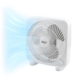 Comfort Zone CZ9BWT Portable 9-inch 3-Speed Quiet Box Fan for Home in White