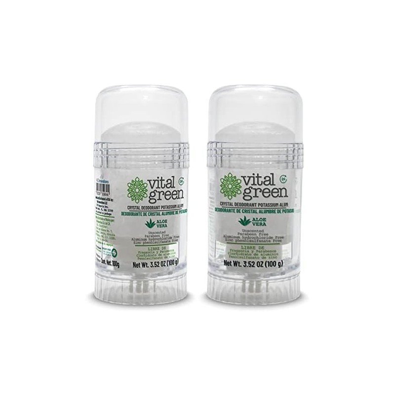 Desodorante Piedra Natural Aloe Vera 100g Sin Color 2 u/pqt