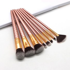 8 piezas de herramientas belleza cepillo ojos en polvo colorete forma diamante                                                                        