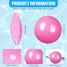 kymqlyw 4 Pcs Inflatable Beach Ball 12 inch Swimming Pool Balls Summer Outdoor Decor Ball Ornaments Floatable Ball for Swimming Pool Birthday Party Supplies (Pink)