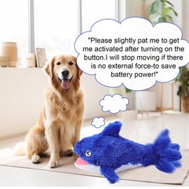 Mity rain 2 in 1 Interactive Dog Toys, Shark Dog Toy to Keep Them Busy, Plush Squeaky Dog Toy, Rechargeable Wiggly Fish for Small Medium Large Dogs, Moving Dog Toys for Indoor&Outdoor