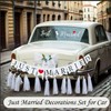 4 PCS Just Married Wedding Car Decorations Kit - Veil