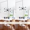 8 Lights Plug in Chandelier Black Hanging Lamp Plug-in Pendant