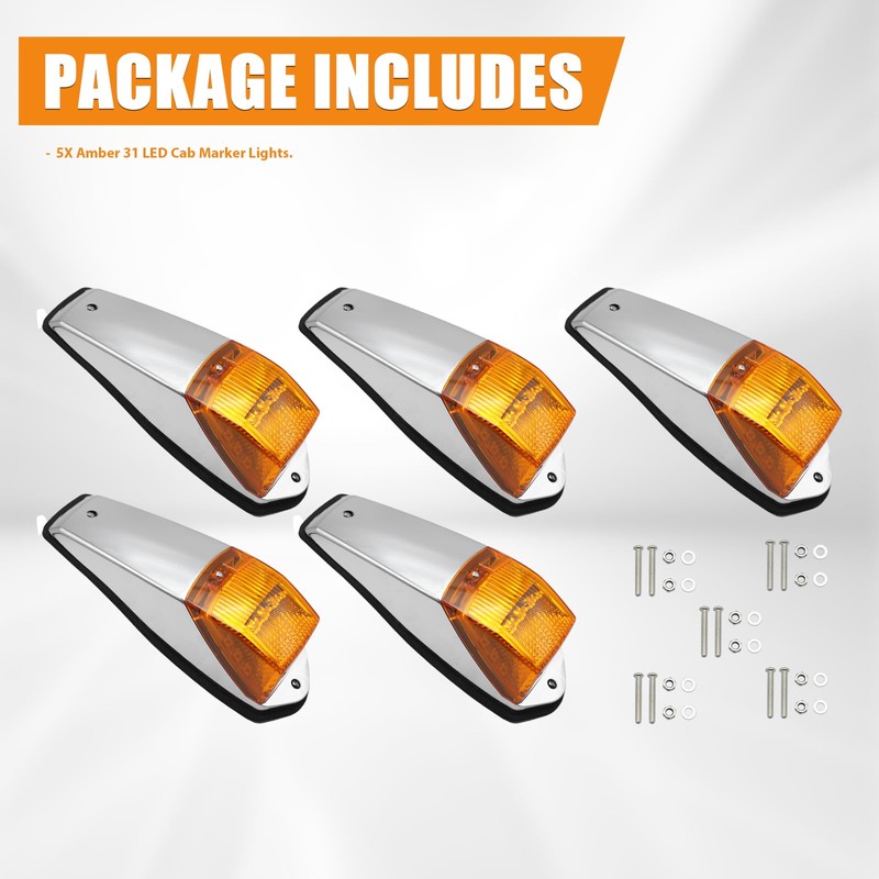 31LED Cab Lights Amber Cab Marker Light Top Roof Waterproof