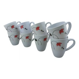 Anforama- Tab and Kit Taza Tarro De Melamina Decorada 380 Ml, 8 Piezas Chrysan