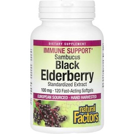 Natural Factors Black Elderberry, 100 mg, 120 Fast-Acting Softgels