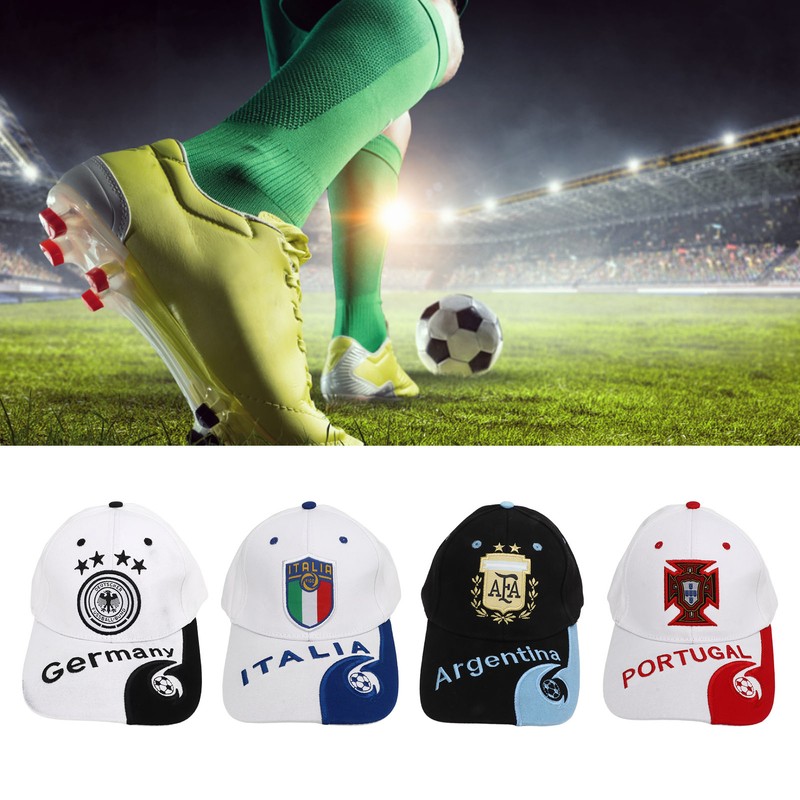 4Pcs World Cup Hat Embroidered Italy Argentina Germany Portugal Hat