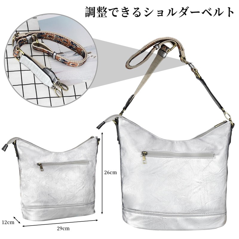FUKUYIN Women's Shoulder Bag, 3-Way Leather Tote Bag, Large Capacity,