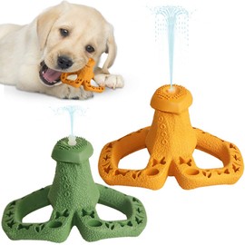 M.C.works Puppy Chew Toys Teething Pacifier, Small Dog Teething Rings Toys for Puppies Within 2 Month, Treat Dispensing Toy Soft Rubber, Pack of 2