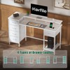 Korfile 55 Inch Computer Gaming Desk with Power Outlets LED