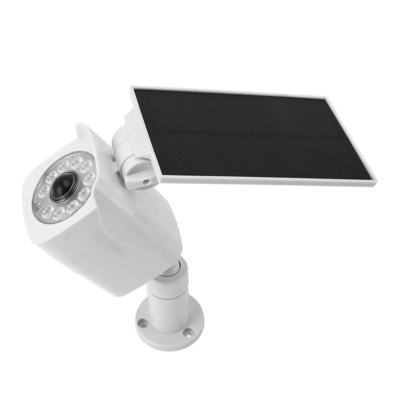 Solar Powered Fake Security Camera with Light IP65 Waterproof Simulated