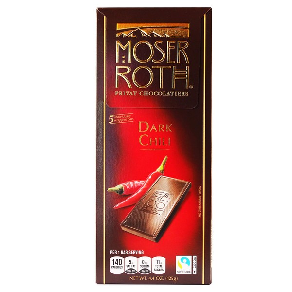 Moser Roth Privat Chocolatiers European Chocolate, Chili Dark, 4.4 Ounce by Moser Roth