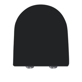 WinZo UF069B Small U Shaped Toilet Seat Soft Closing For Compact D Shaped Toilet Heavy Duty,Matte Black