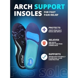 PCSsole Plantillas para fascitis plantar，plantillas hombre mujer ortopedicas para pies planos，plantillas gel hombre trabajo para dolor de pie, fascitis plantar，alivio del dolor de Pie