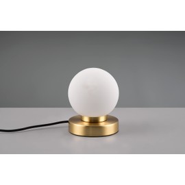 Reality Leuchten Prinz II R54011008 Table Lamp Metal Brass Matt Glass White Exclusive 1 x E14, on/off touch