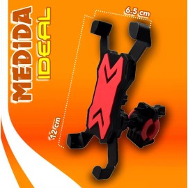 J.H. Company Soporte Base Celular Universal Motocicleta Bicicleta Bk001 Color Rojo