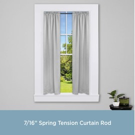 Kenney KN631/5 Strafford Spring Tension Rod, 28 inches to 48 inches, Black