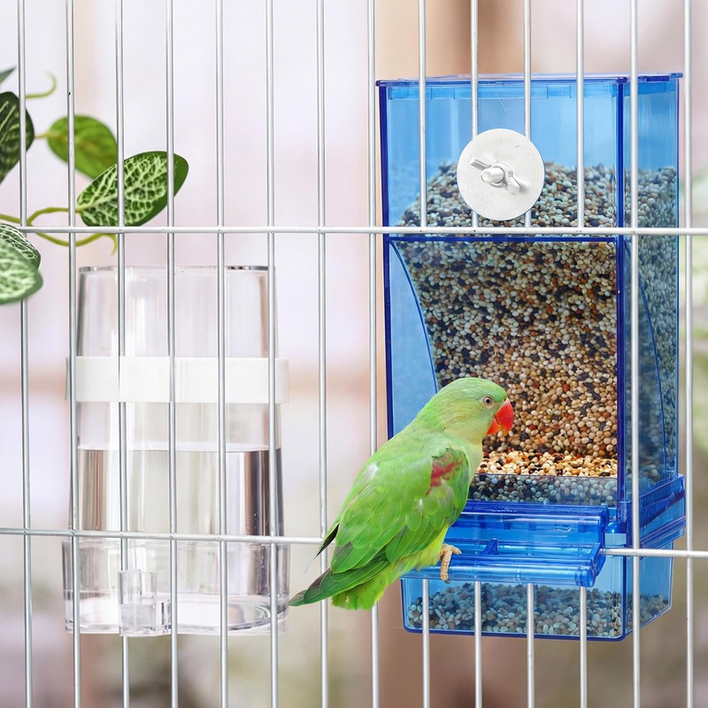 Yaomiao 6 Pcs No Mess Bird Feeders Automatic Clear Parrot
