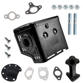 Lotcesfun Engine Motor with Exhaust Pipe,18310-ZE2-W61 Muffler Exhaust Pipe Kit Compatible with Honda GX340 GX390 GX420 11HP 13HP 16HP Engine Compatible with Harbor Freight Predator 389cc 420cc 439cc