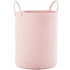 MOJOSCEND 15Dx20H inches Large Pink Hamper Laundry Basket for Baby