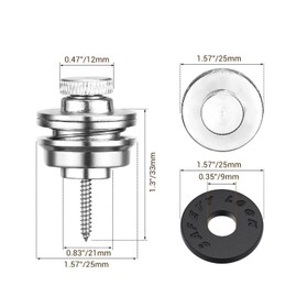 Guitar Strap Lock, Guitar Strap Pin, Guitar Strap Button, Guitar Strap Buckle, Guitar Accessory, Metal, Anti-Slip, Fall Prevention, Easy Installation, Lock Pin Compatible, Applicable Range: Electric