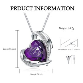 VCCWYQK Crystal Heart Urn Necklace for Ashes Urn Necklace Keepsake Urn Memorial Jewellery, Stainless Steel, No Gemstone
