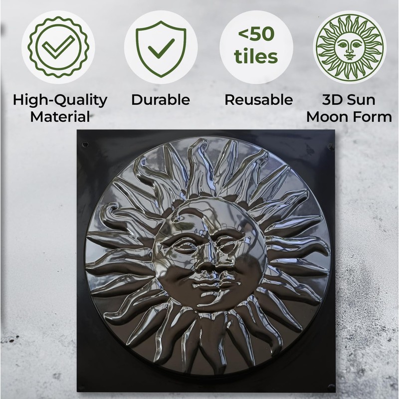 BETONEX Moon Sun Garden Stone Stepping Mold Pathmaker Mold Concrete