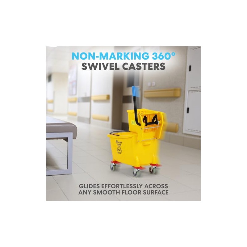 Simpli-Magic Side Press Wringer Combo Commercial Mop Bucket on Wheels,