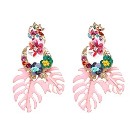 Lureme Preciosos aretes de tuerca con lentejuelas coloridas para mujeres y niñas (er006023), Metal, ágata